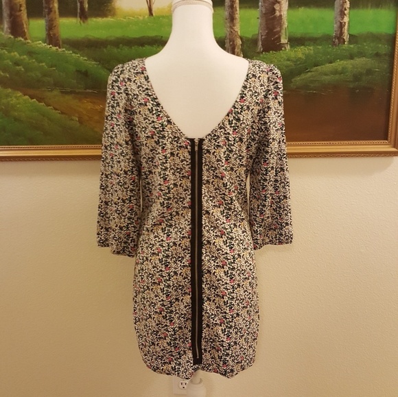 Floral Zip Back Spare Dress Size Large - Picture 2 of 8